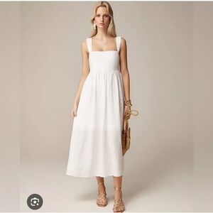 J. Crew White Square-Neck Maxi Dress